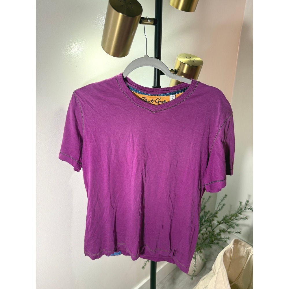 Robert Graham tee cotton modal blend quality purple small embroidered collectors